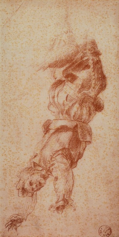 Mannelijke figuur; tekening door Andrea del Sarto. Gabinetto dei Disegni e delle Stampe, Uffizi Gallery, Florence door Andrea del Sarto