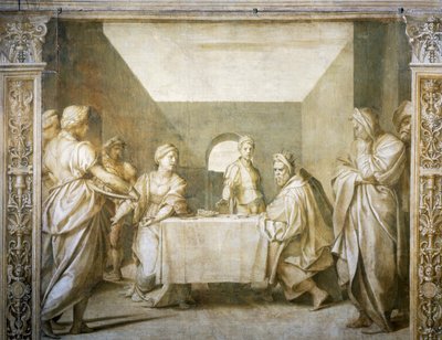 Presentatie van het hoofd van de Doper aan Herodias door Salome door Andrea del Sarto