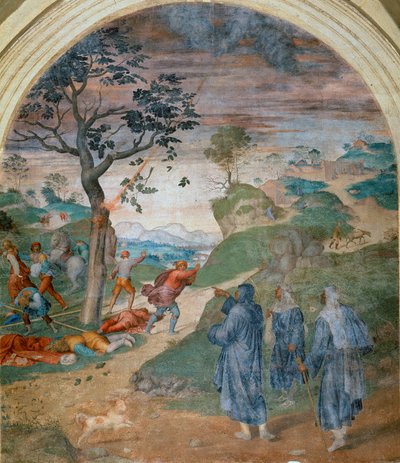 S. Filippo Benizzi straft de godslasteraars, 1509-1510 door Andrea del Sarto