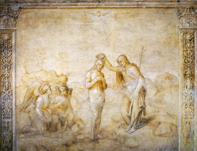 Sint Jan doopt Jezus door Andrea del Sarto