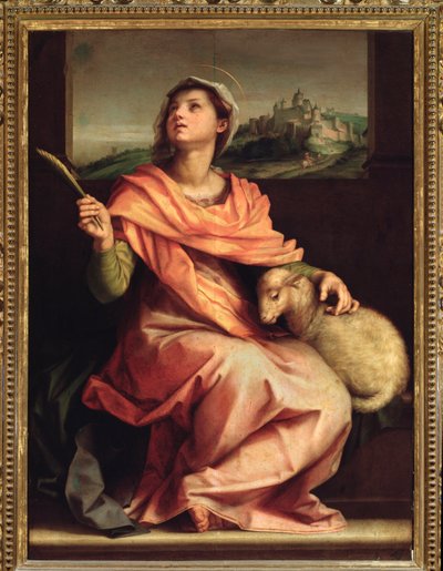 Santa Agnes van Rome, altaarstuk van St. Agnes door Andrea del Sarto