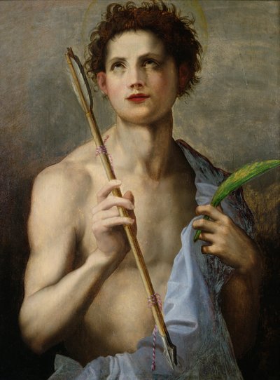 St. Sebastiaan met Twee Pijlen en de Martelaarspalm door Andrea del Sarto