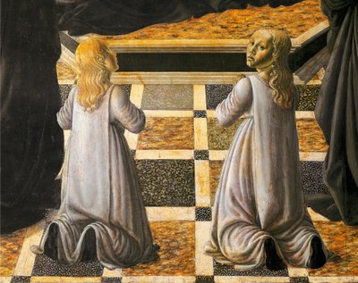Heilige Monica (detail) door Andrea del Verrocchio