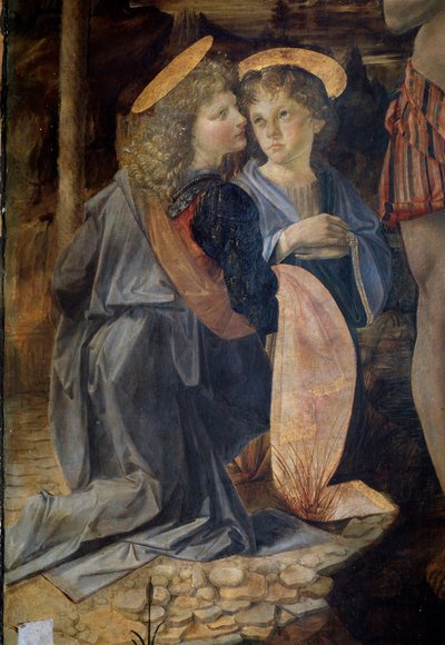 De doop van Christus, detail door Andrea del Verrocchio