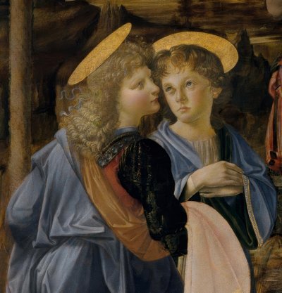 Engel uit de Doop van Christus door Andrea del Verrocchio