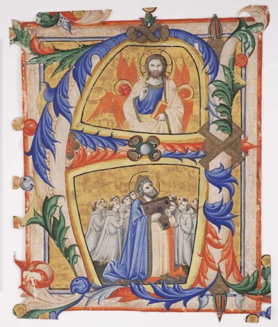 Christus verschijnt aan David en een groep Camaldolese monniken, 1390-1410 door Andrea di Bartolo