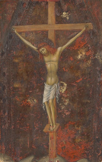 Christus aan het kruis [achterzijde] door Andrea di Bartolo