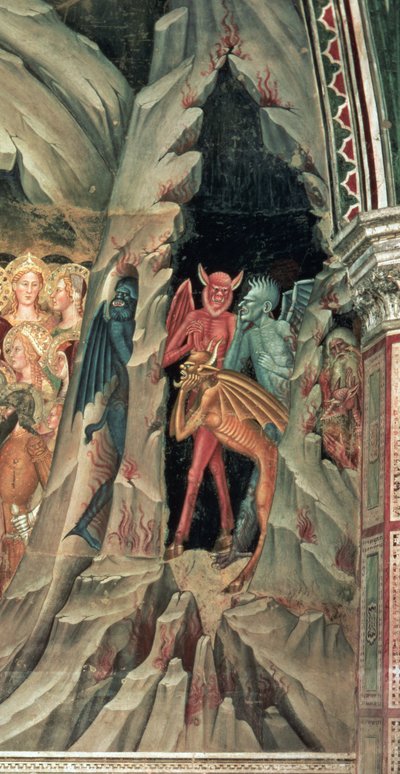 De Nederdaling in het Voorgeborchte, uit de Spaanse Kapel door Andrea di Bonaiuto (fl.1343 77)