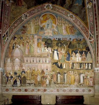 Triomf van de Katholieke Kerk en de Dominicaanse orde. Kapel van de Spanjaarden (fresco) door Andrea di Bonaiuto (fl.1343 77)