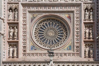 Roosvenster, Santa Maria Assunta Kathedraal, Orvieto, Umbrië, Italië door Andrea di Cione Orcagna