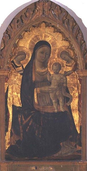 Madonna en Kind met Twee Engelen door Andrea di Giusto Manzini