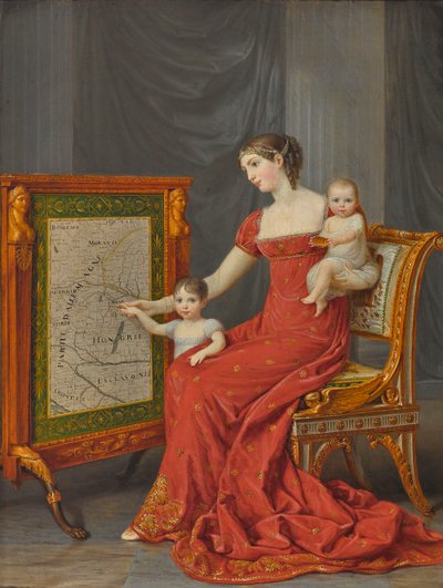 Prinses Augusta van Beieren (1788-1851), Hertogin van Leuchtenberg, met haar Dochters Joséphine en Eugénie door Andrea the Elder Appiani
