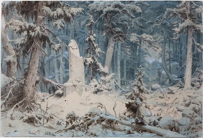 Sneeuwbos, 1835 door Andreas Achenbach