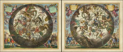 Haemisphaerium Stellatum Borealeum Aequali Sphaerarum Proportione - Haemisphaerium Stellatum Australeum Aequali Sphaerarum Proportione door Andreas Cellarius