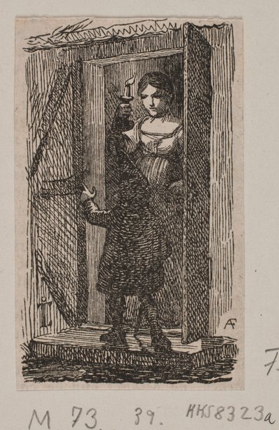 Illustratie voor "De vroedvrouw en de trol" door Andreas Flinch