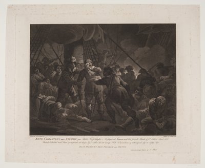 Koning Christian IV op het schip Trefoldigheden in de Zeeslag bij Femern door Andreas Flint