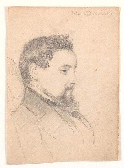 Mannenportret, profiel naar rechts door Andreas Fritz