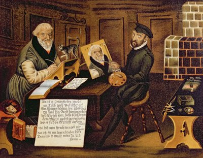 De kunstenaar aan het werk schildert Hans Sachs door Andreas Herneyssen