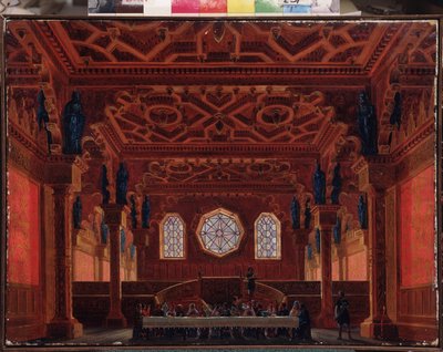 Decorontwerp voor de opera Roeslan en Ludmila van Milhail Glinka door Andreas Leonhard Roller