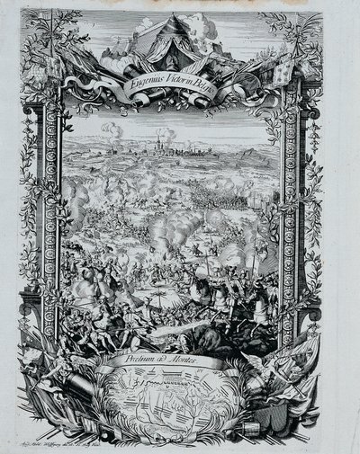 De overwinning van prins Eugen Frans van Savoye in België door Andreas Matthias Wolffgang