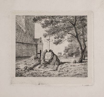 Lundbyes graf op Bedsted kerkhof in Zuid-Jutland door Andreas Peter Madsen