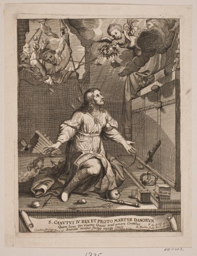 Knud de Heilige, lijdende marteldood door Andreas Reinhardt