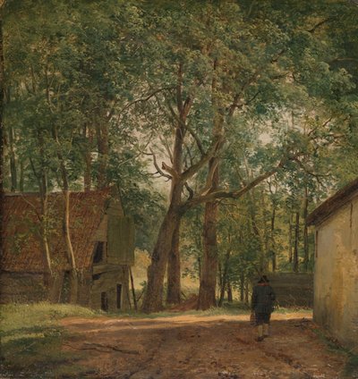 Boerenerf door Andreas Schelfhout (signed by artist)