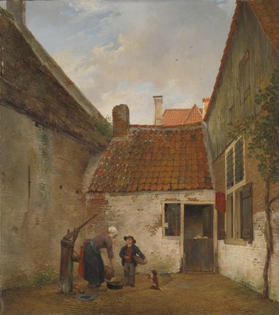 Binnenplaats door Andreas Schelfhout