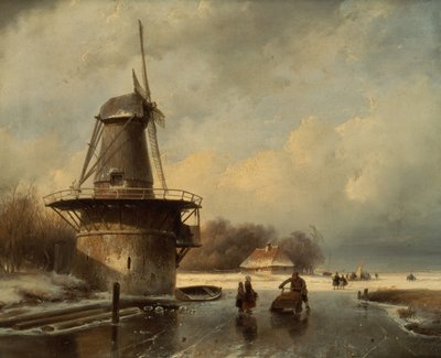 Winterlandschap door Andreas Schelfhout