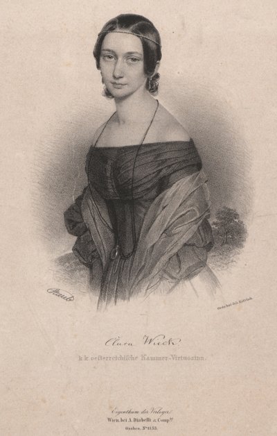 Portret van Clara Wieck-Schumann 1819-1896, 1838 door Andreas Staub