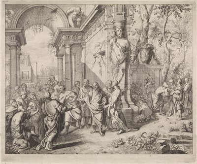 Christus geneest twee blinden door Andreas van der Myn (possibly)