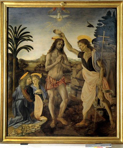 Doop van Christus ca. 1475 - 1478 door Andreea and Vinci Leonardo da Verrocchio