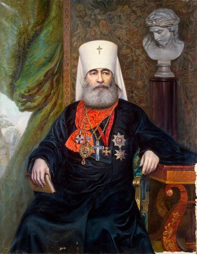 Portret van Metropoliet Antonius van Sint-Petersburg, 1846-1912, 1911 door Andrei Andreevich Karelin