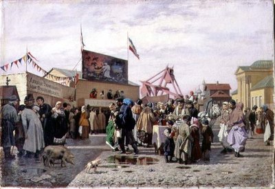 Een kermis in Tula tijdens de Goede Week door Andrei Andreevich Popov