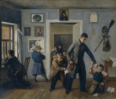 Op school, 1854 door Andrei Andreyevich Popov