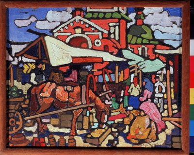 Markt door Andrei Ivanovich Dmitriev