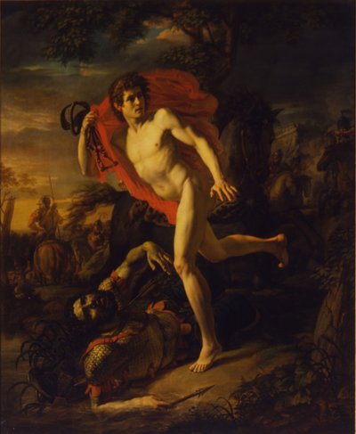 De heldendaad van een jonge man in Kiev in het jaar 968, 1810 door Andrei Ivanovich Ivanov