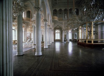 Uitzicht op de zaal van het paviljoen van de Kleine Hermitage door Andrei Ivanovich Stackenschneider