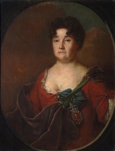 Portret van Gravin Anastasia Petrovna Golitsyna, geboren Prozorovskaya door Andrei Matveyevich Matveyev