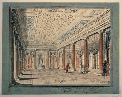 Interieur van de Hoekhal in het Stroganov Paleis door Andrei Nikiforovich Voronikhin