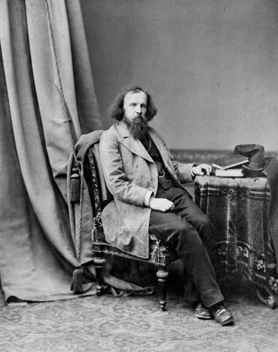 Dmitri Mendelejev, Russische chemicus, ca. 1880-ca. 1882 door Andrei Osipovich Karelin