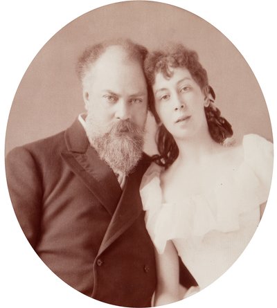 Portret van de kunstenaar Konstantin Yegorovich Makovsky met zijn vrouw door Andrei Osipovich Karelin