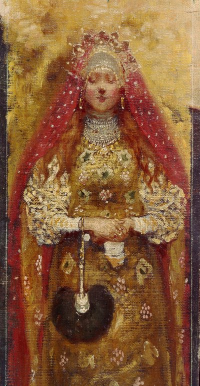 Boyarvrouw. (detail) door Andrei Petrovich Ryabushkin
