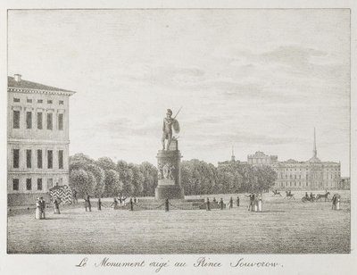 Uitzicht op het Marsveld en het Suvorov-monument in Sint-Petersburg door Andrei Yefimovich Martynov