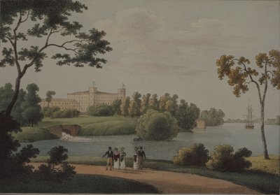 Uitzicht op het hoofd Gatchina paleis door Andrei Yefimovich Martynov