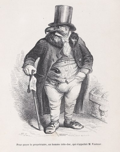 Om de huisbaas te betalen, een zeer harde man, wiens naam M. Vautour was uit Scènes uit t... door Andrew Best Leloir