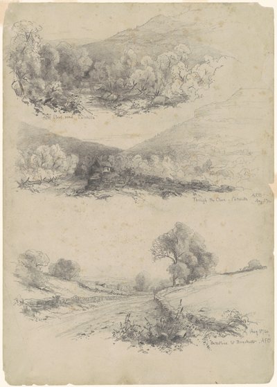 Clove Road, Catskills; Door de Clove—Catskills; en Op de weg naar Bracketts door Andrew Fisher Bunner