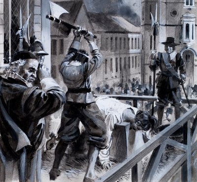 De terechtstelling van koning Karel I in Whitehall, 30 januari 1649 door Andrew Howat