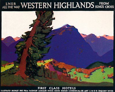 Western Highlands - Eerste klas hotels - Britse poster, ca 1926 door Andrew Johnson