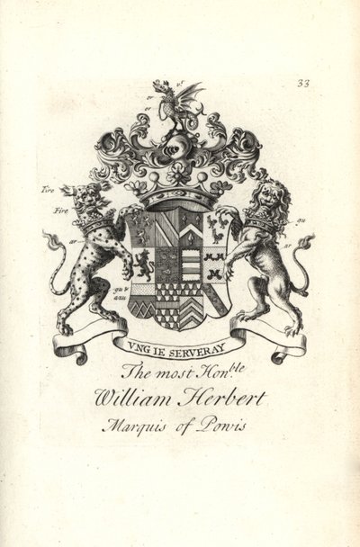 Wapen en wapenrusting van de zeer eerbiedwaardige William Herbert, 2e markies van Powis door Andrew Johnston